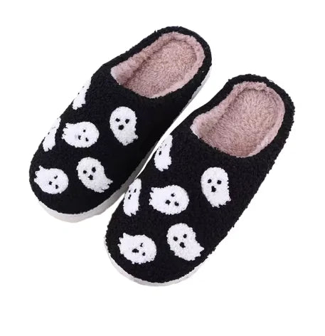 Halloween Ghost Plush Slippers - Halloween Plaza