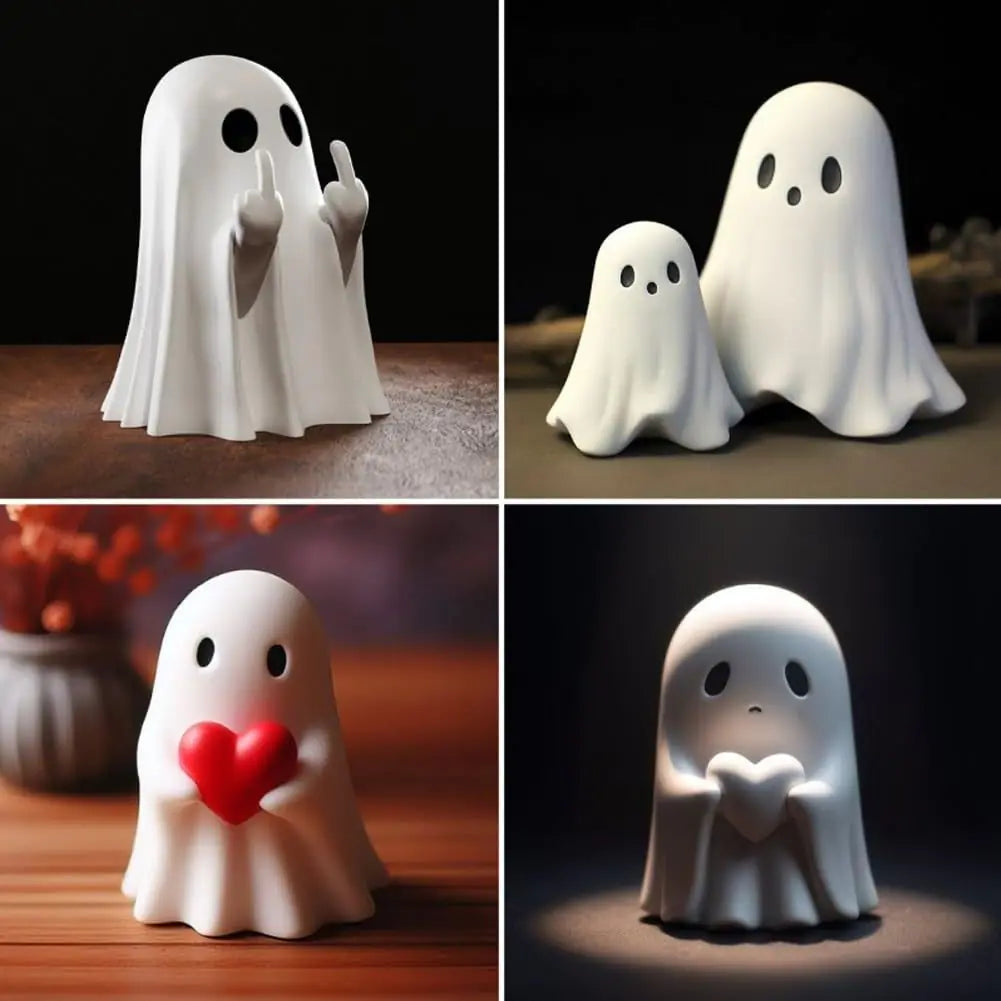 Halloween Middle Finger Love Ghost Ornaments - Halloween Plaza