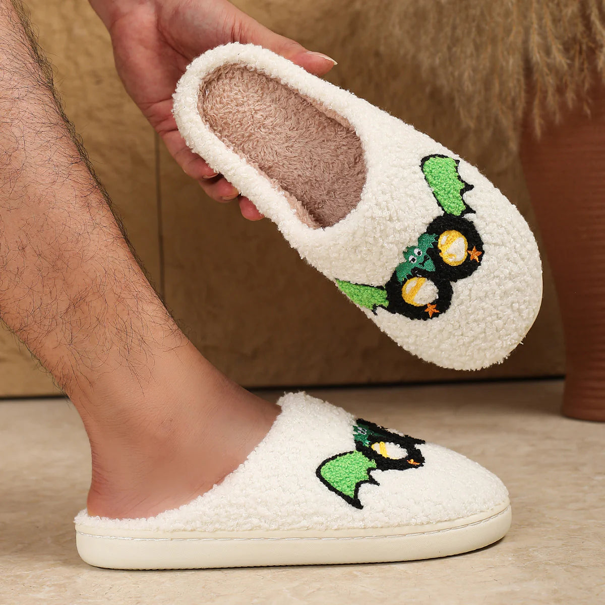 Spooky Comfort: Halloween Non-Slip Cotton Slippers for Cozy Nights - Halloween Plaza