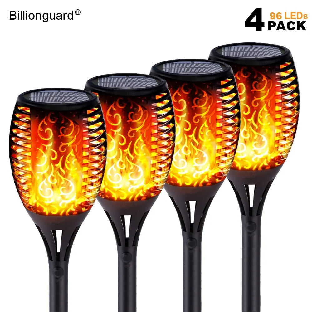 Waterproof Led Solar Garden Light Flickering Flame Torches Lamp - Halloween Plaza